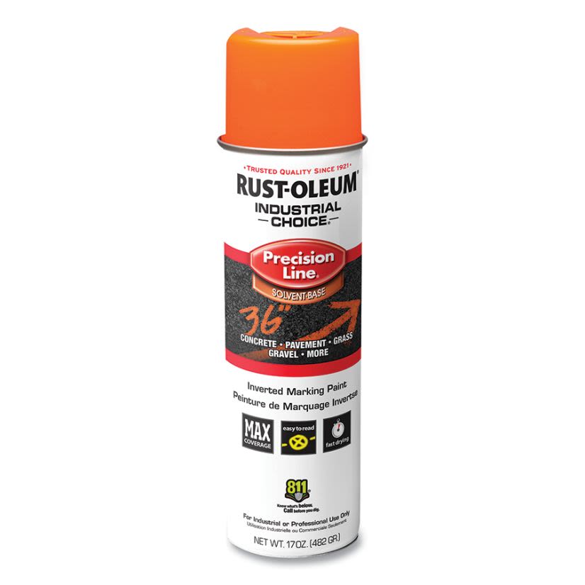 Rust-Oleum® 203027 M1600 System SB Precision Line Marking Paint, Fluorescent Orange